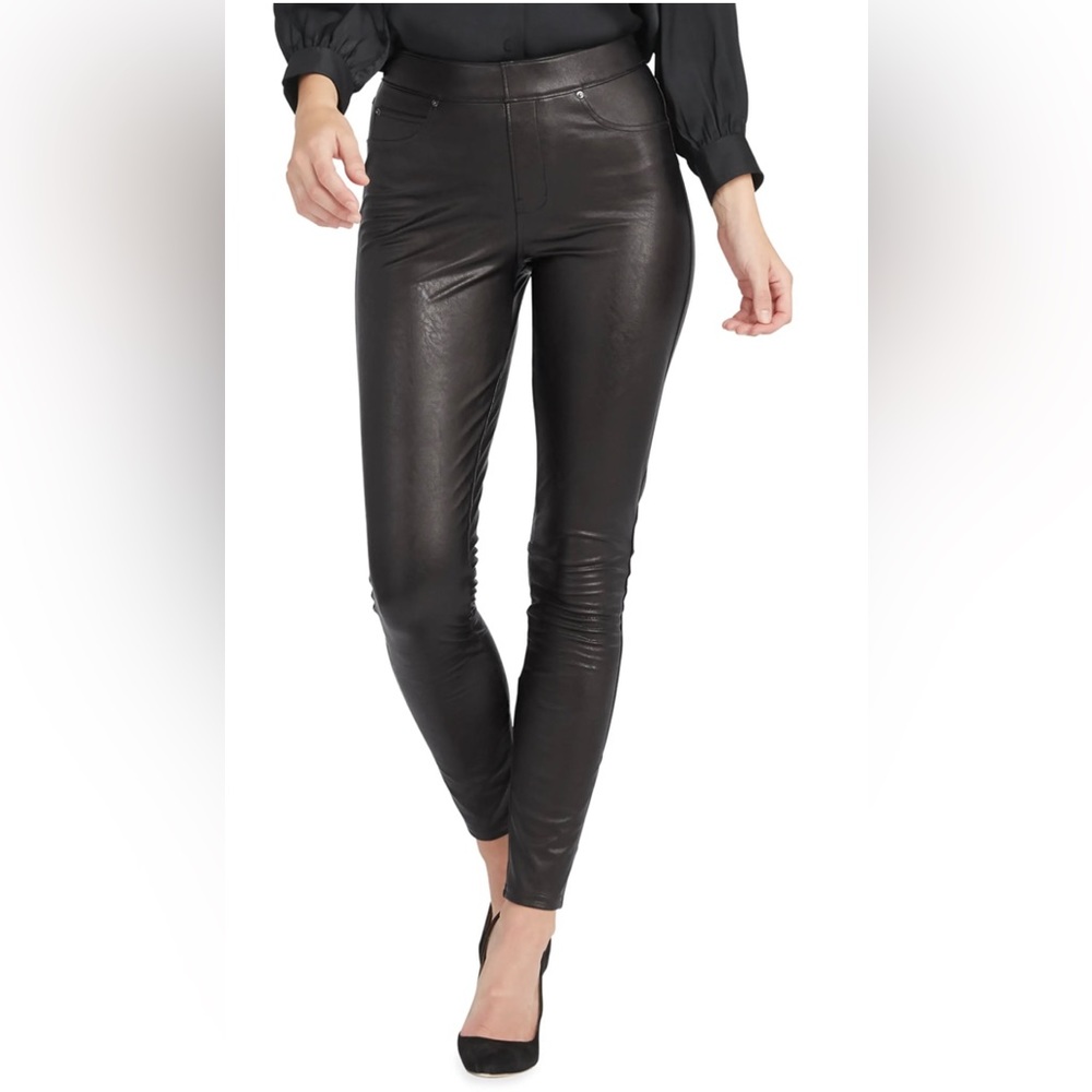Spanx Faux Leather-Like Ankle Skinny Pants Faux Leather Medium  see all photos